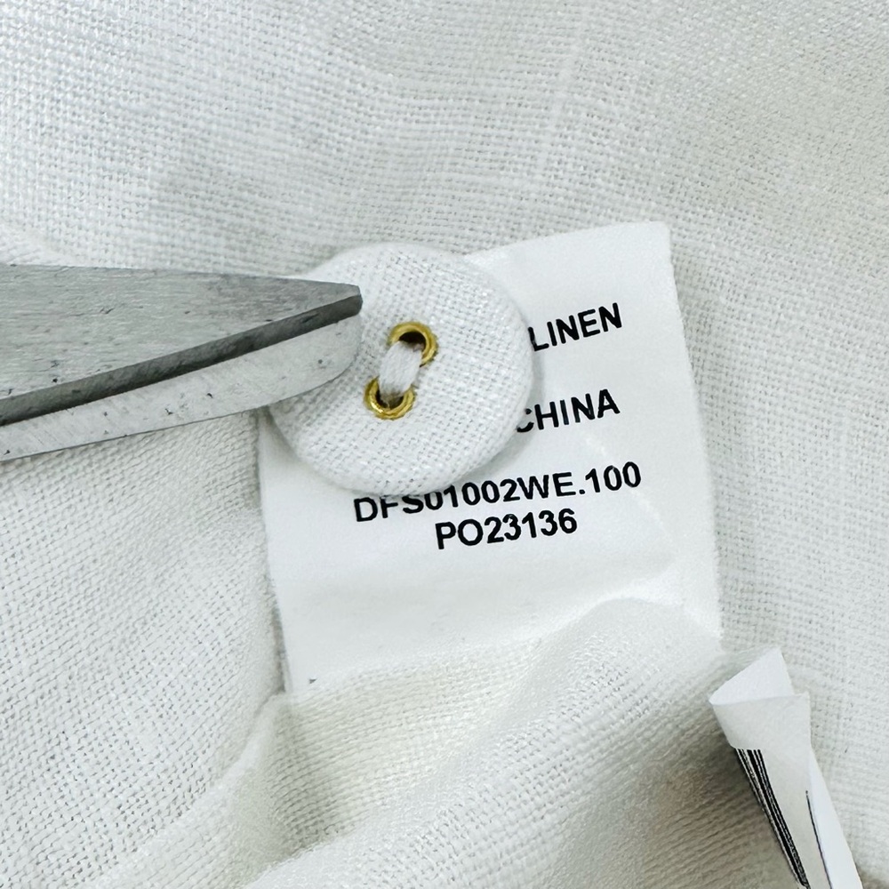 DISSH 100% Linen Sleeveless Vest Size 10 US White Button up Coastal Minimalist - Picture 6 of 11